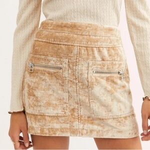 Free People Dust to Dust Crushed Velvet Mini Skirt